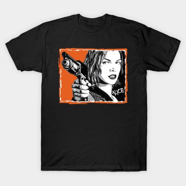 ALICE FROM RESIDENT EVIL T-Shirt by RustyRyan